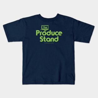 The Produce Stand Podcast primary logo lime green Kids T-Shirt